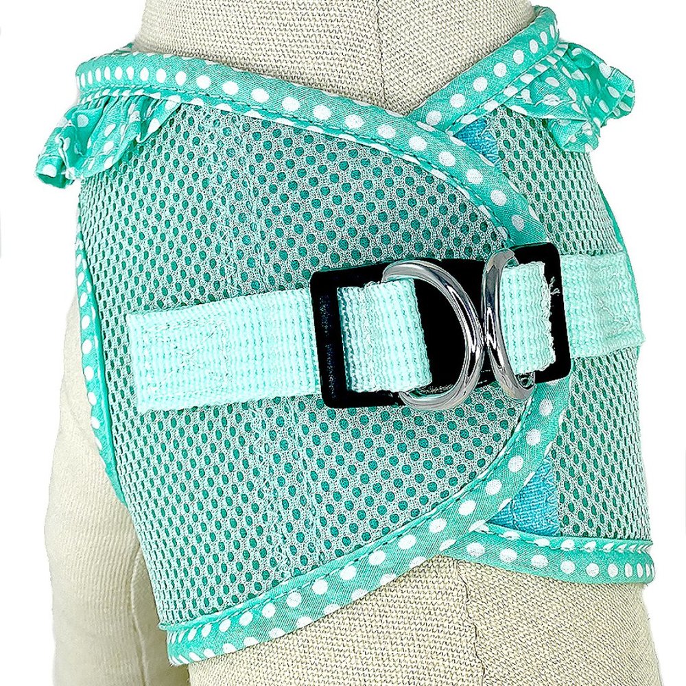 Green Ruffled Mesh Step-In Harness - Picture 4 of 6